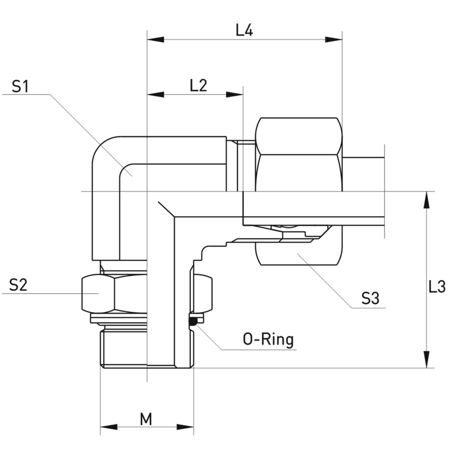 WEE-M Einstellbare 90°-Winkelverschraubung