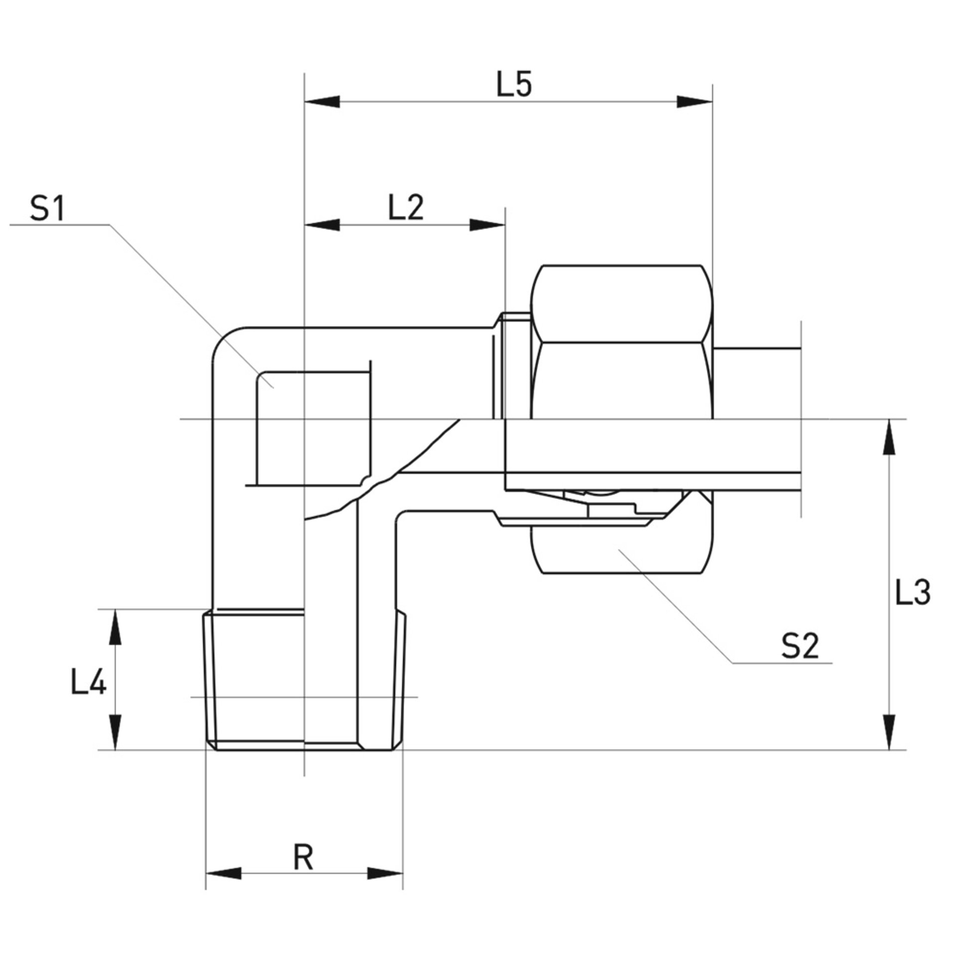 WE-R (KEG) Winkel-Einschraubverschraubung