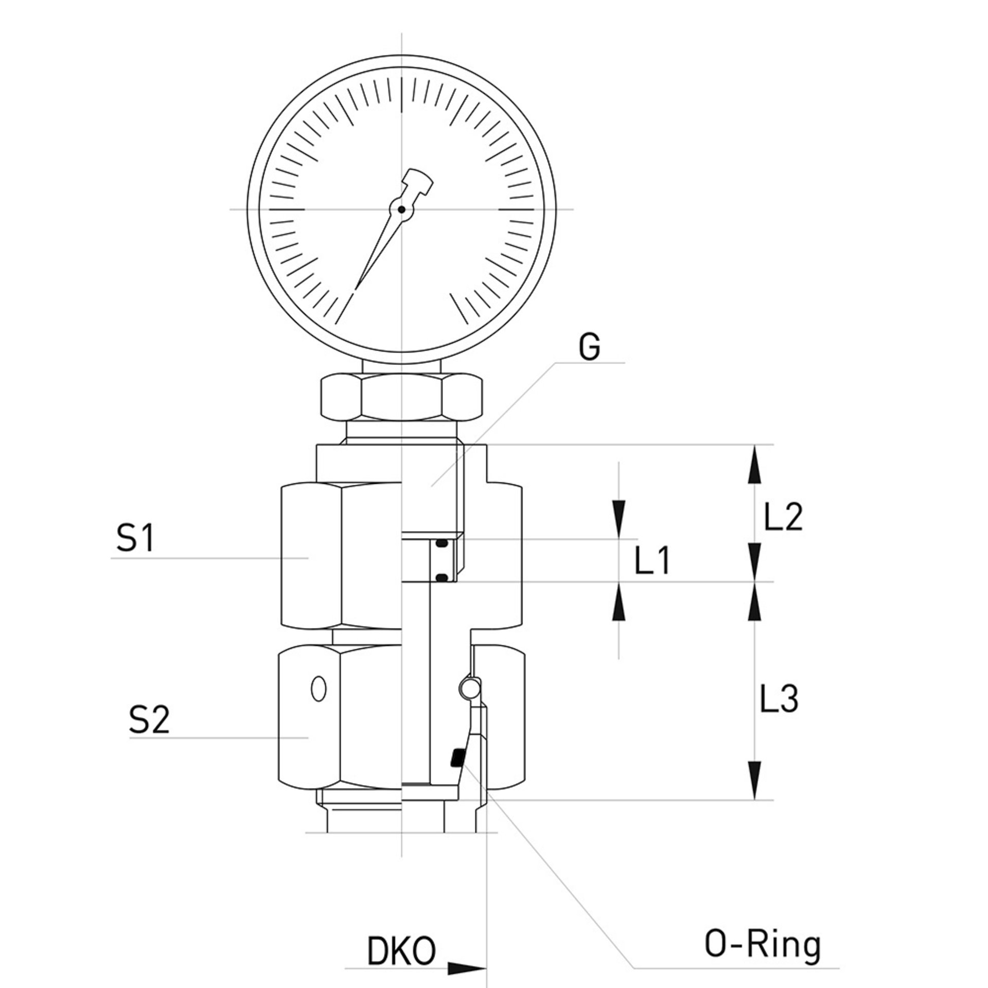 MAVE Einstellbare Manometer-Anschlußverschraubung