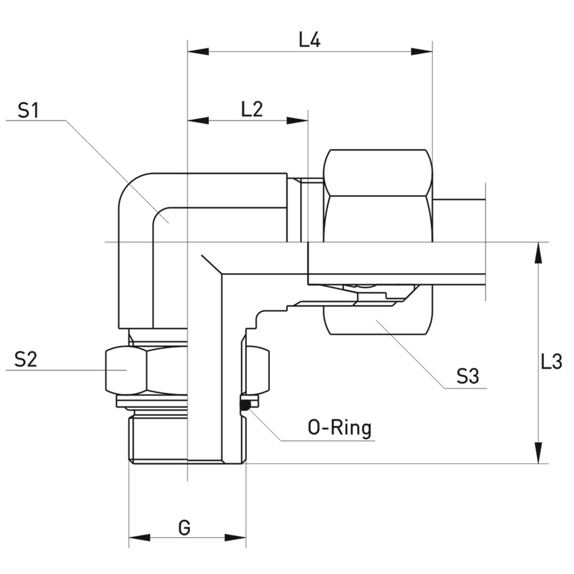 WEE-R Einstellbare 90°-Winkelverschraubung