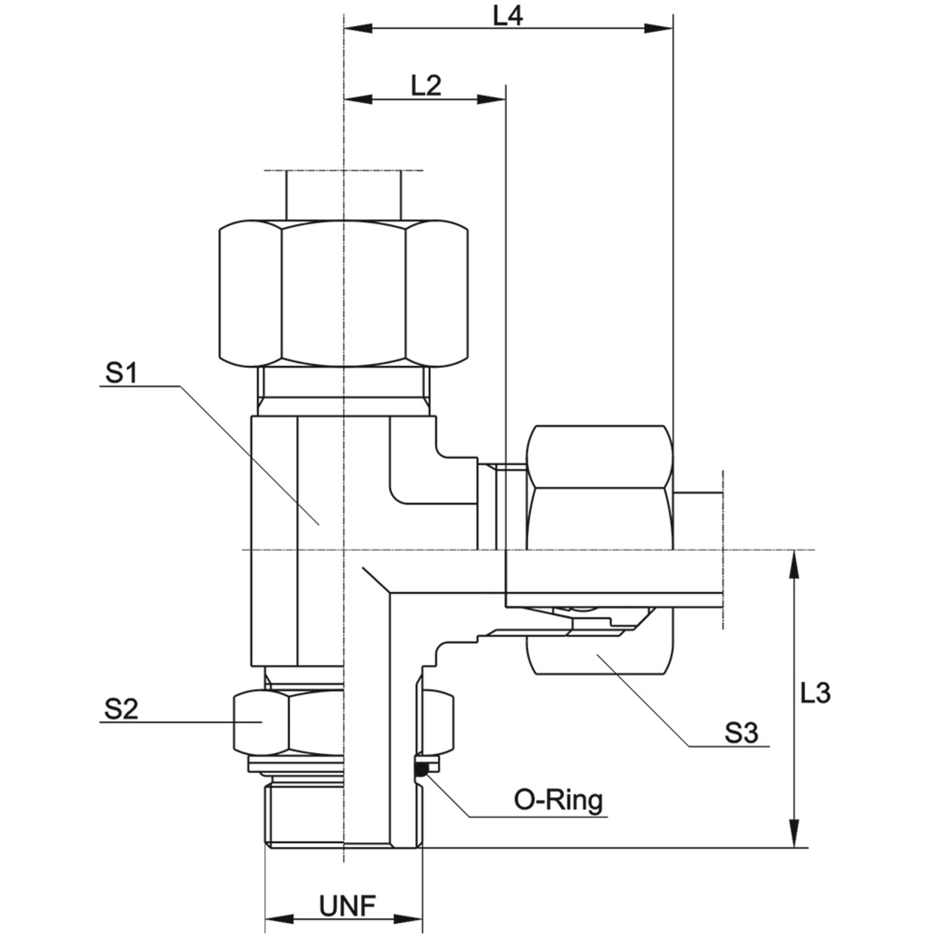LEE-UNF Einstellbare L-Verschraubung