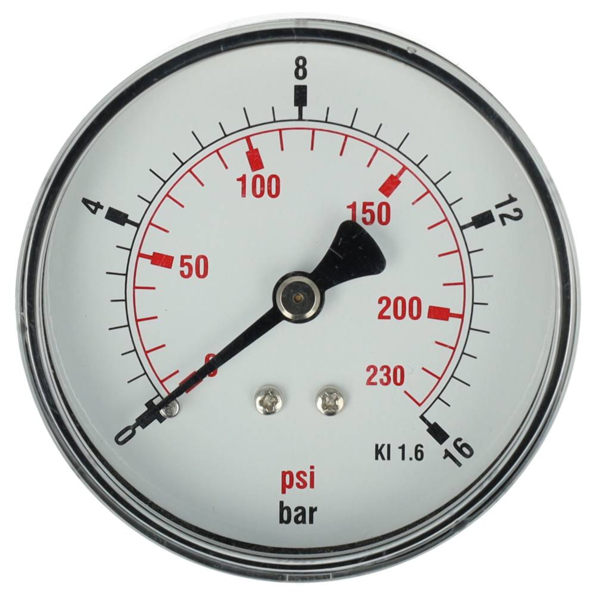 Druckluft-Manometer liegend Typ AK13S