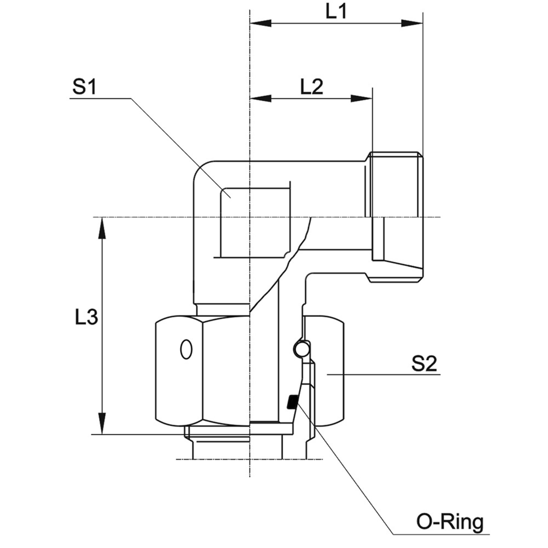 XEW Einstellbare 90°-Winkelstutzen