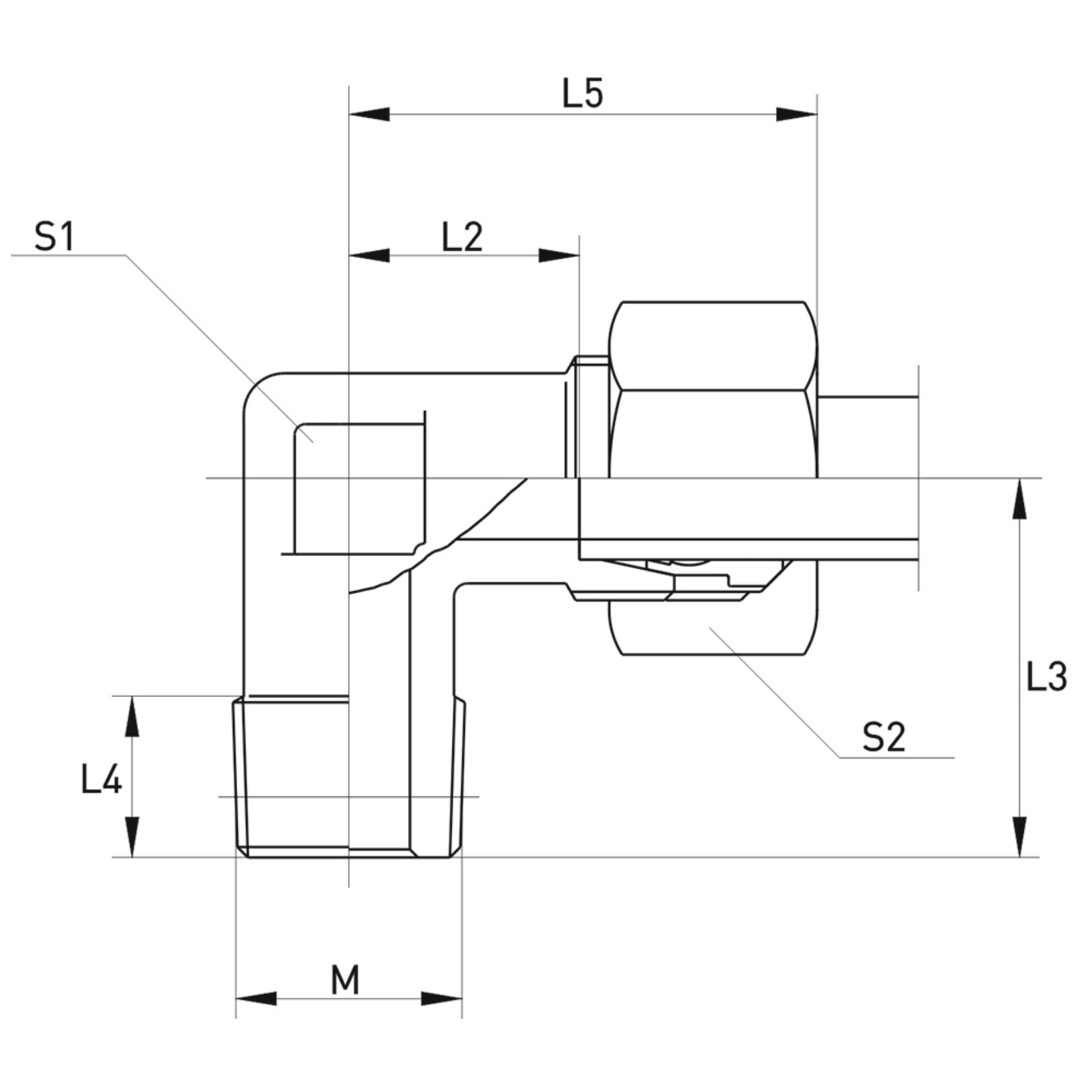 WE-M (KEG) Winkel-Einschraubverschraubung