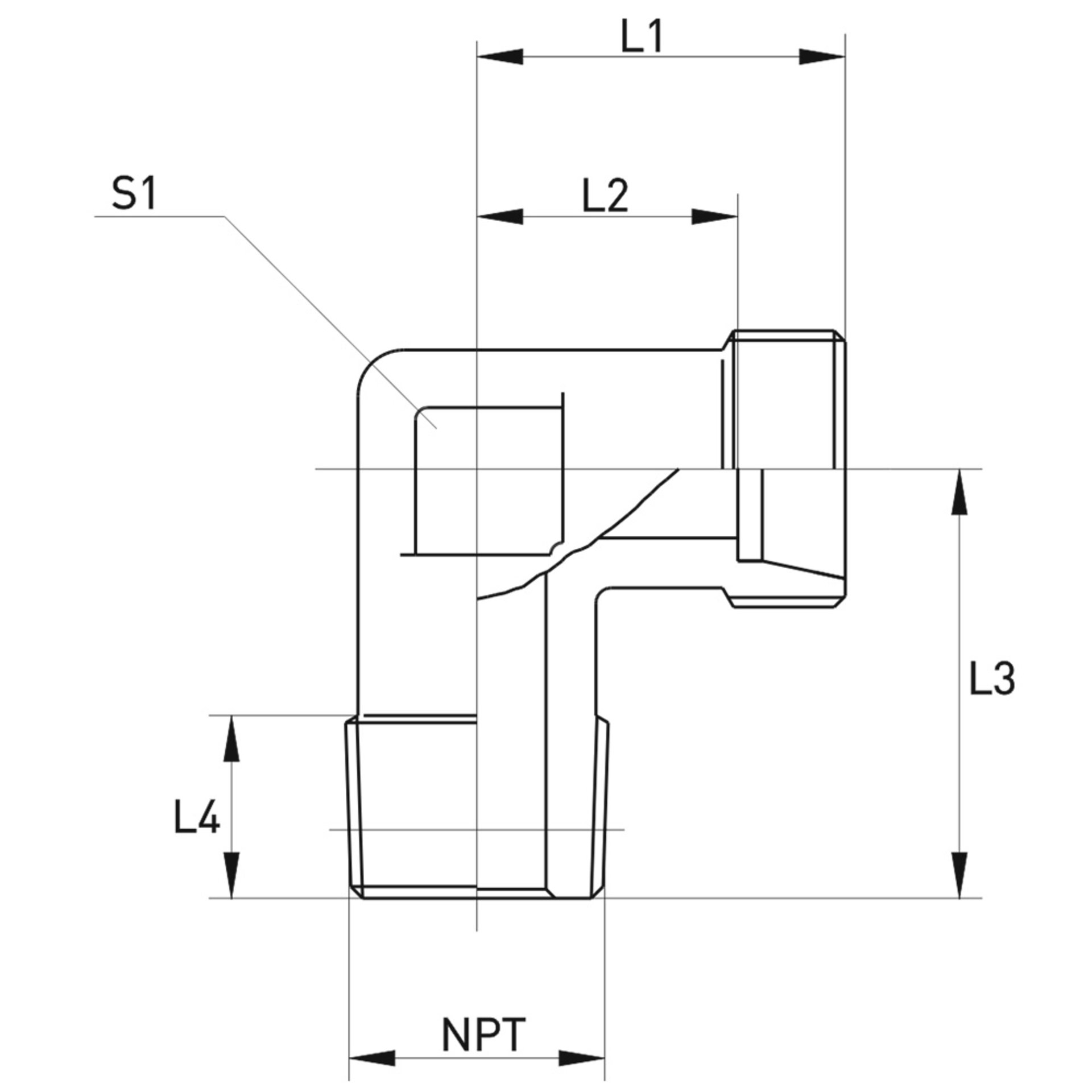 XWE-NPT Winkel-Einschraubstutzen